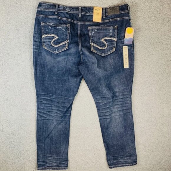 Silver Jeans Suki Ankle Slim Jeans Indigo Size 24/27 44 in NWT Curvy Fit Stretch - Picture 3 of 16